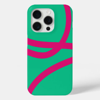 Phone Case – Pink Lines on Green iPhone 15 Proケース