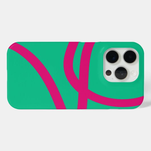 Phone Case – Pink Lines on Green Case-Mate iPhoneケース (裏面 (横))