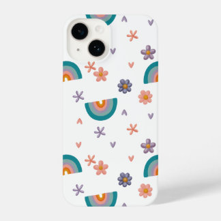 Phone Case – Rainbow and Flowers Cute Design iPhone 14ケース
