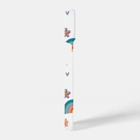 Phone Case – Rainbow and Flowers Cute Design iPhoneケース (右側面)