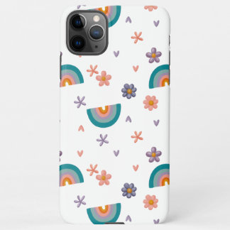 Phone Case – Rainbow and Flowers Cute Design iPhone 11Pro Maxケース