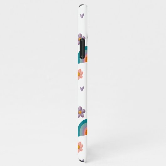 Phone Case – Rainbow and Flowers Cute Design iPhoneケース (右側)