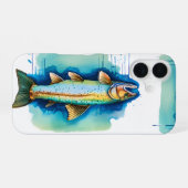 Phone case - Watercolor Series: トラウト/サケ iPhone 16ケース (裏面横)