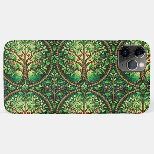 Phone case with an intricate green and brown  Case-Mate iPhoneケース (裏面(横))