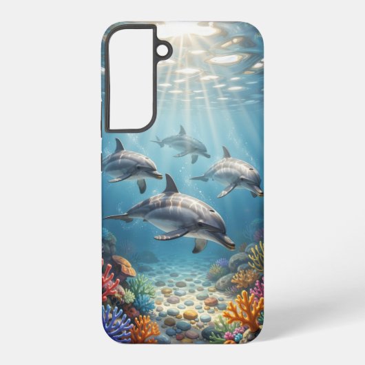 Phone Case with dolphins. Samsung Galaxyケース (裏面)