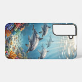 Phone Case with dolphins. Samsung Galaxyケース (裏面横)