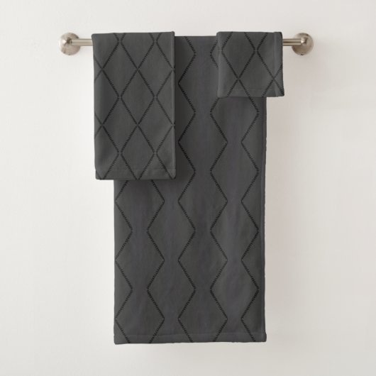 Phone Cords Bath Towels (Gray & Black) バスタオルセット (インサイチュ)