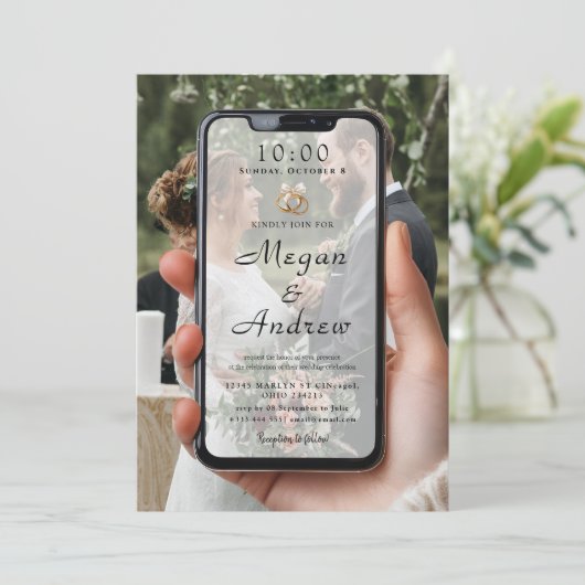 Phone Lock Screen Wedding Invitation (スタンド正面)