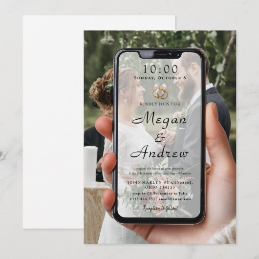 Phone Lock Screen Wedding Invitation (正面/裏面)
