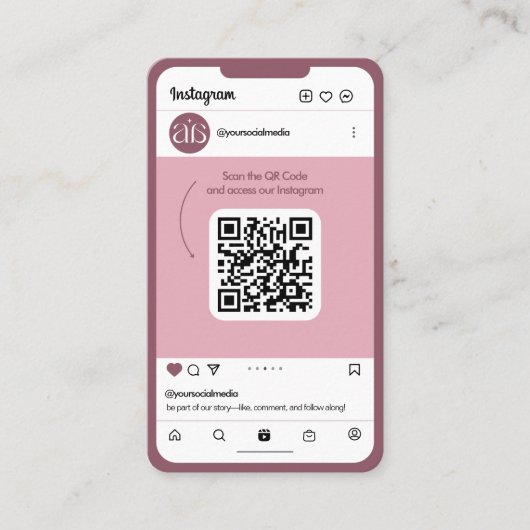 Phone Pink Instagram Business Card 名刺 (正面)
