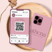 Phone Pink Instagram Business Card 名刺