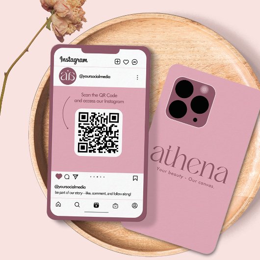 Phone Pink Instagram Business Card 名刺