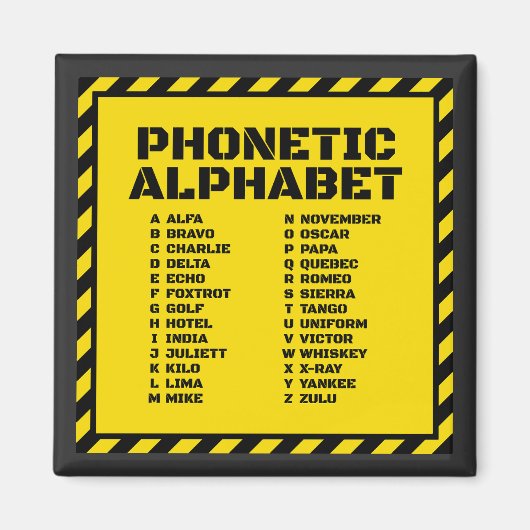 Phonetic Alphabet – Alfa Zulu Edition マグネット (正面)