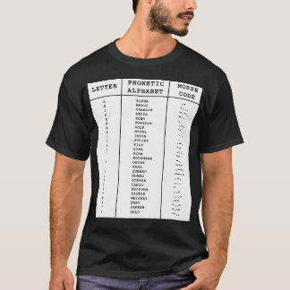Phonetic Alphabet Morseコー国際的ド・チャート Tシャツ
