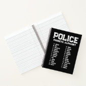 Phonetic Alphabet Police Notebook Adam-Zebra Black ノートブック (内部)
