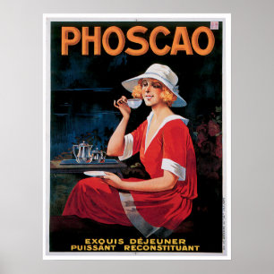 Phoscaoのヴィンテージチョコレート飲み物の広告の芸術 ポスター