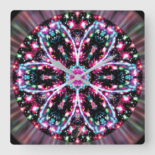 Phosphorescence Stellar Kaleid スクエア壁時計 (正面)