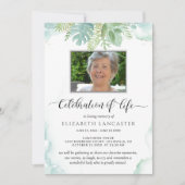 Photoお祝いof Life, Greenery葬儀招待状 招待状 (正面)