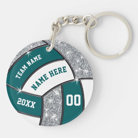 PHOTOとバレーパーソナライズされたボールのキーホルダー キーホルダー (裏面)