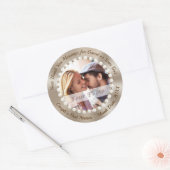 PHOTOとパーソナライズされた結婚式の引き出物用ステッカー ラウンドシール (封筒)