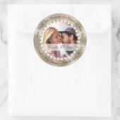PHOTOとパーソナライズされた結婚式の引き出物用ステッカー ラウンドシール (バッグ)