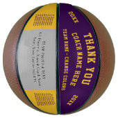 PHOTOとパーソナライズされたBASKETBALL、Purpleと金ゴールド バスケットボール (縦)