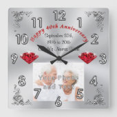 PHOTOと文字40周年記念ギフト スクエア壁時計 (正面)