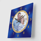 PHOTOと結婚ゴージャスな記念日 スクエア壁時計 (傾斜)