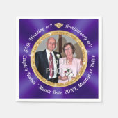 PHOTOと50パーソナライズされた周年記念ナプキンス スタンダードカクテルナプキン (正面)