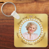 PHOTOと80パーソナライズされた歳の誕生日パーティーの好意、 キーホルダー (正面)