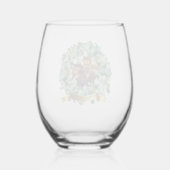 PHOTOの結婚新婚ユーカリの葉贈り物 ステムなしワイングラス (裏面)