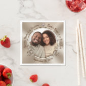 PHOTOまパーソナライズされた結婚たはDeleteを使用したNapkinsの機能 スタンダードカクテルナプキン (インサイチュ)