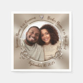 PHOTOまパーソナライズされた結婚たはDeleteを使用したNapkinsの機能 スタンダードカクテルナプキン (正面)