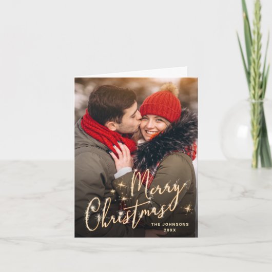 PHOTOゴールデンモダンクリスマスグリーティング シーズンカード (正面)