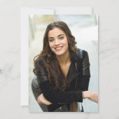 PHOTOゴールデンモダンブルー大理石卒業パーティー 招待状 (裏面)