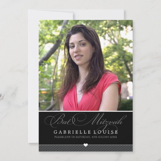 PHOTOバルミツワー招待状::ラブリータイプ2 招待状 (正面)