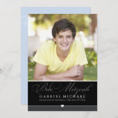 PHOTOバー(ユダヤ教の)バル・ミツバー招待状::ラブリータイプ2 招待状 (正面/裏面)