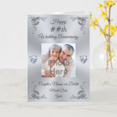 PHOTOパーソナライズされた結婚付き記念日カード カード (黄色い花)