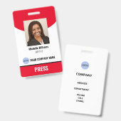 PHOTOプレスバッジ バッジ (正面＆裏面)