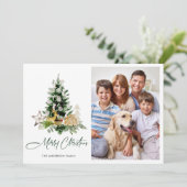 PHOTOミニマルなクリスマスツリーの挨拶 シーズンカード (スタンド正面)