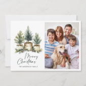 PHOTOミニマルなクリスマスツリーの挨拶 シーズンカード (正面)