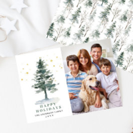PHOTOミニマルなクリスマスツリーの挨拶 シーズンカード