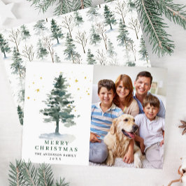 PHOTOミニマルなクリスマスツリーの挨拶 シーズンカード