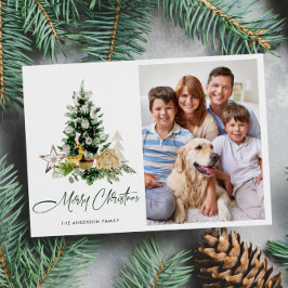 PHOTOミニマルなクリスマスツリーの挨拶 シーズンカード