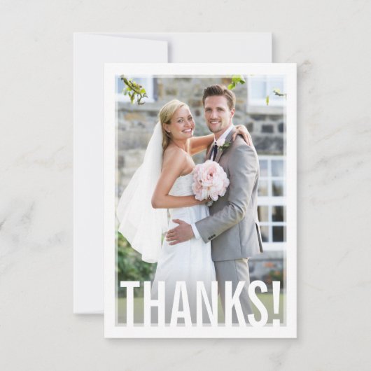 PHOTO型感謝していホワはっきりしたイモダントオーバーレイ サンキューカード (正面)