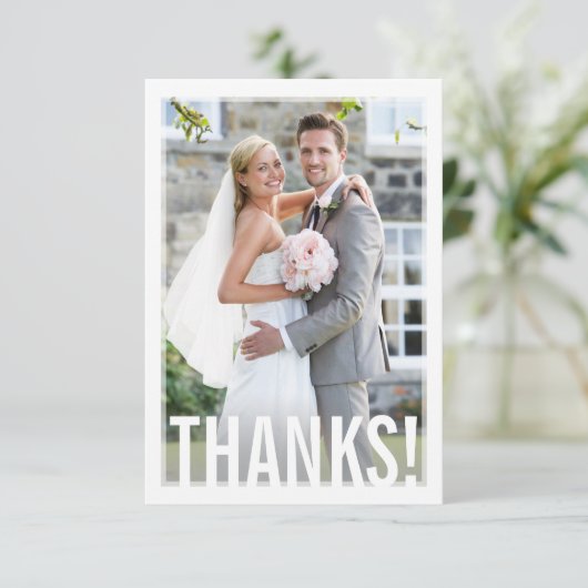 PHOTO型感謝していホワはっきりしたイモダントオーバーレイ サンキューカード (スタンド正面)