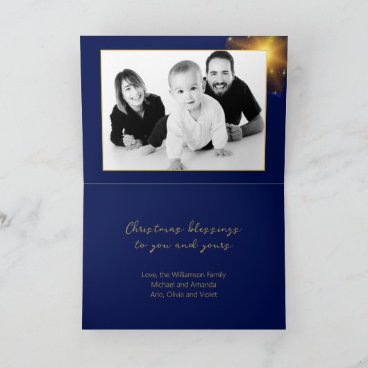 PHOTO宗教的クリスマスカー賛美ドエレガント シーズンカード (内部)