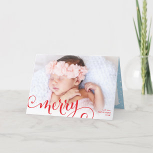 PHOTO家族メリーおもしろい書道オーバーレイ赤 シーズンカード