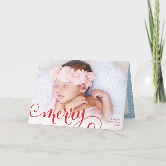 PHOTO家族メリーおもしろい書道オーバーレイ赤 シーズンカード (正面)