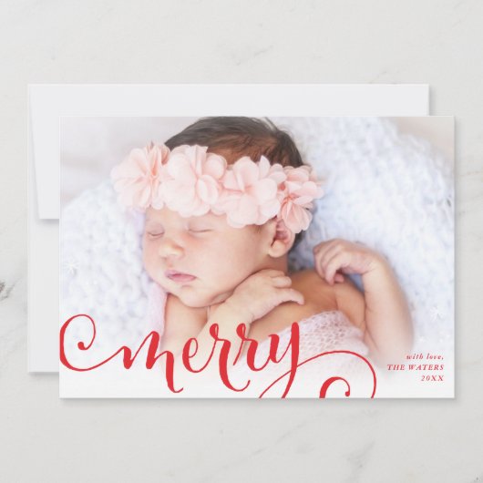 PHOTO家族メリーおもしろい書道オーバーレイ赤 シーズンカード (正面)